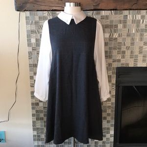 NICE CLAUP houndstooth Collar schoolgirl Dress S